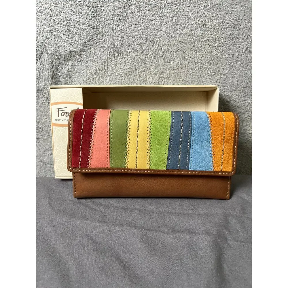 Fossil leather colorblock